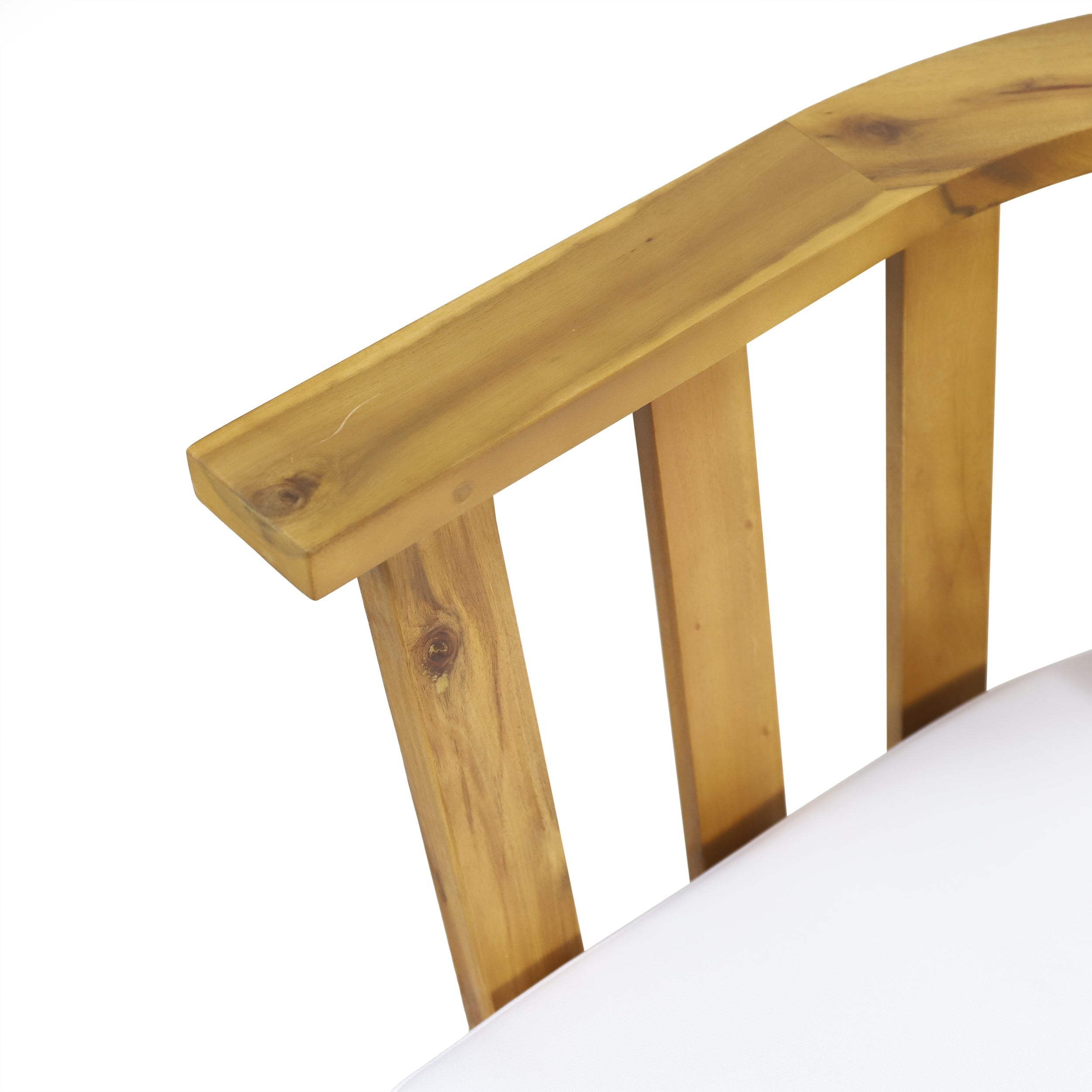 Set of 2 Outdoor Acacia Wood Patio Club Chairs