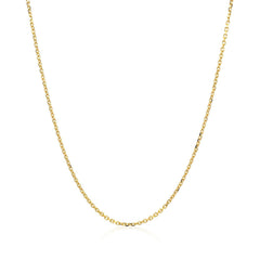 14k Yellow Gold Diamond Cut Cable Link Chain 1.1mm