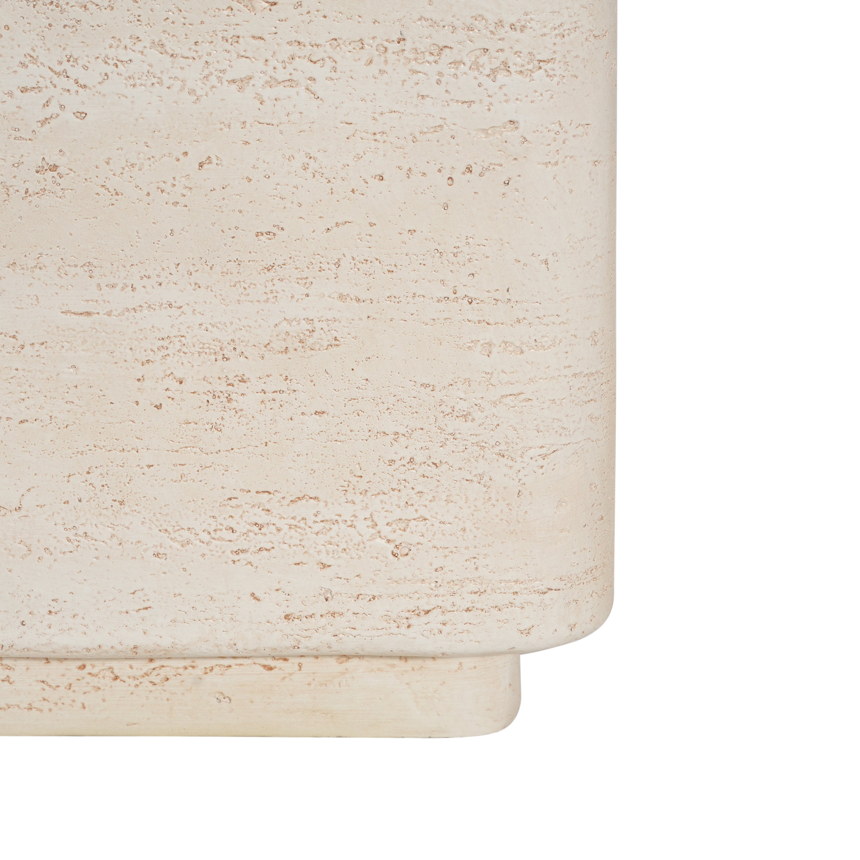 Daphne Outdoor Patio MGO Side Table Beige Travertine Finish