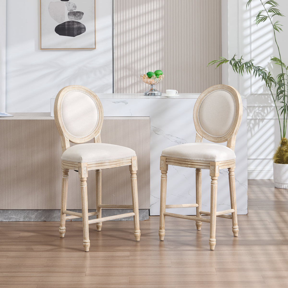 French Country 26'' Height Bar Chairs Set of 2