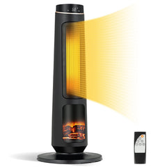 1500W PTC Fast Heating Space Heater for Indoor Use-Black