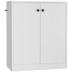 2 Door Storage Base Cabinet with 3-Tier Shelf-White