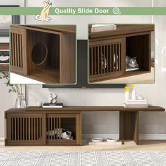Mid-Century Modern 2-in-1 Extendable Walnut TV Stand
