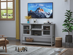 Sideboard Buffet Table with Doors Grey