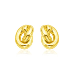 14k Yellow Gold Polished Knot Earrings