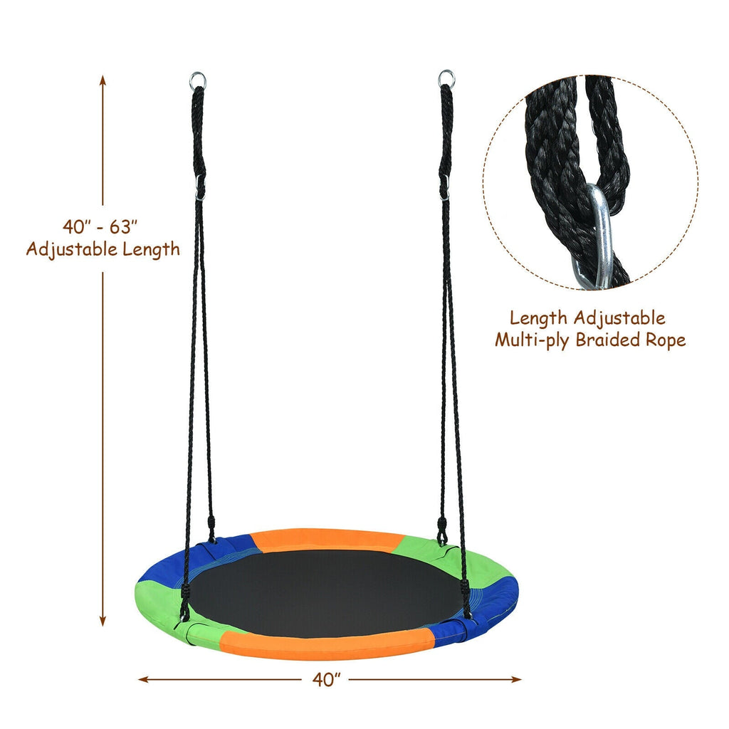 40-Inch Flying Saucer Tree Swing Outdoor Play Set with Easy Installation Process for Kids