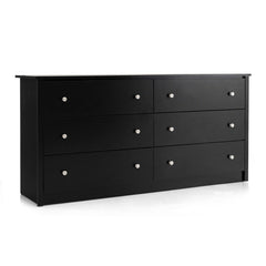 Freestanding 6-Drawer Dresser with Mental Knobs for Bedroom