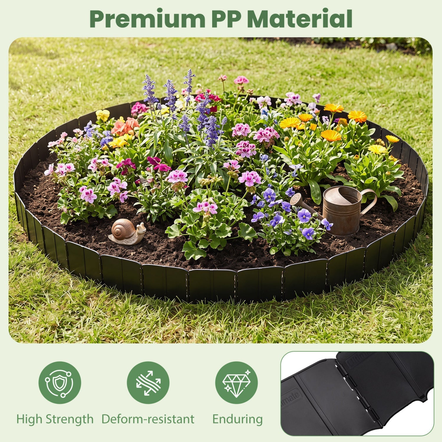 Garden Edging Borders 70-Piece Interlocking No-Dig Set