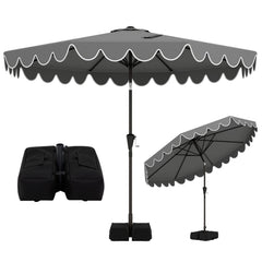 10 Feet Patio Umbrella with Weighted Base and Sandbags