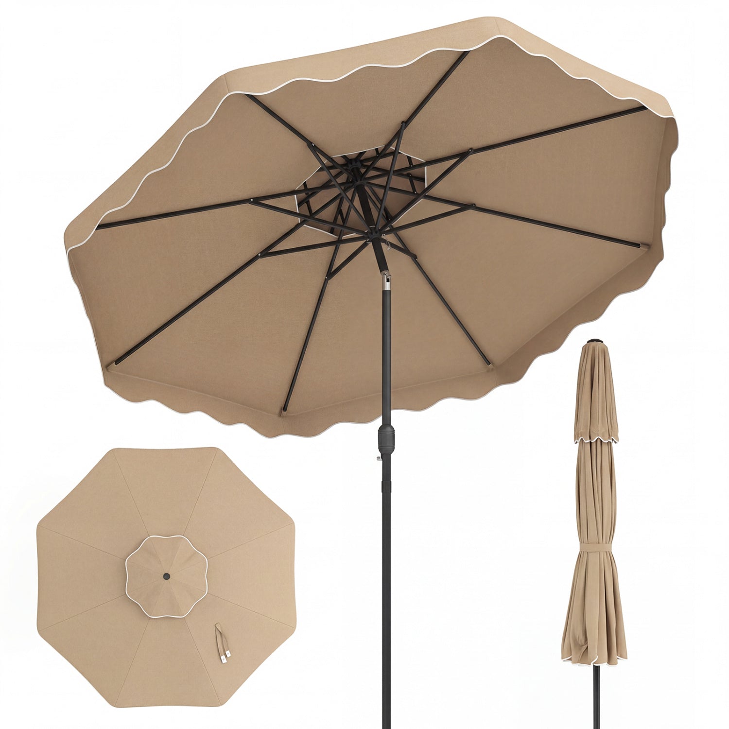 10 Ft Patio Umbrella with Push Button Tilt and Crank