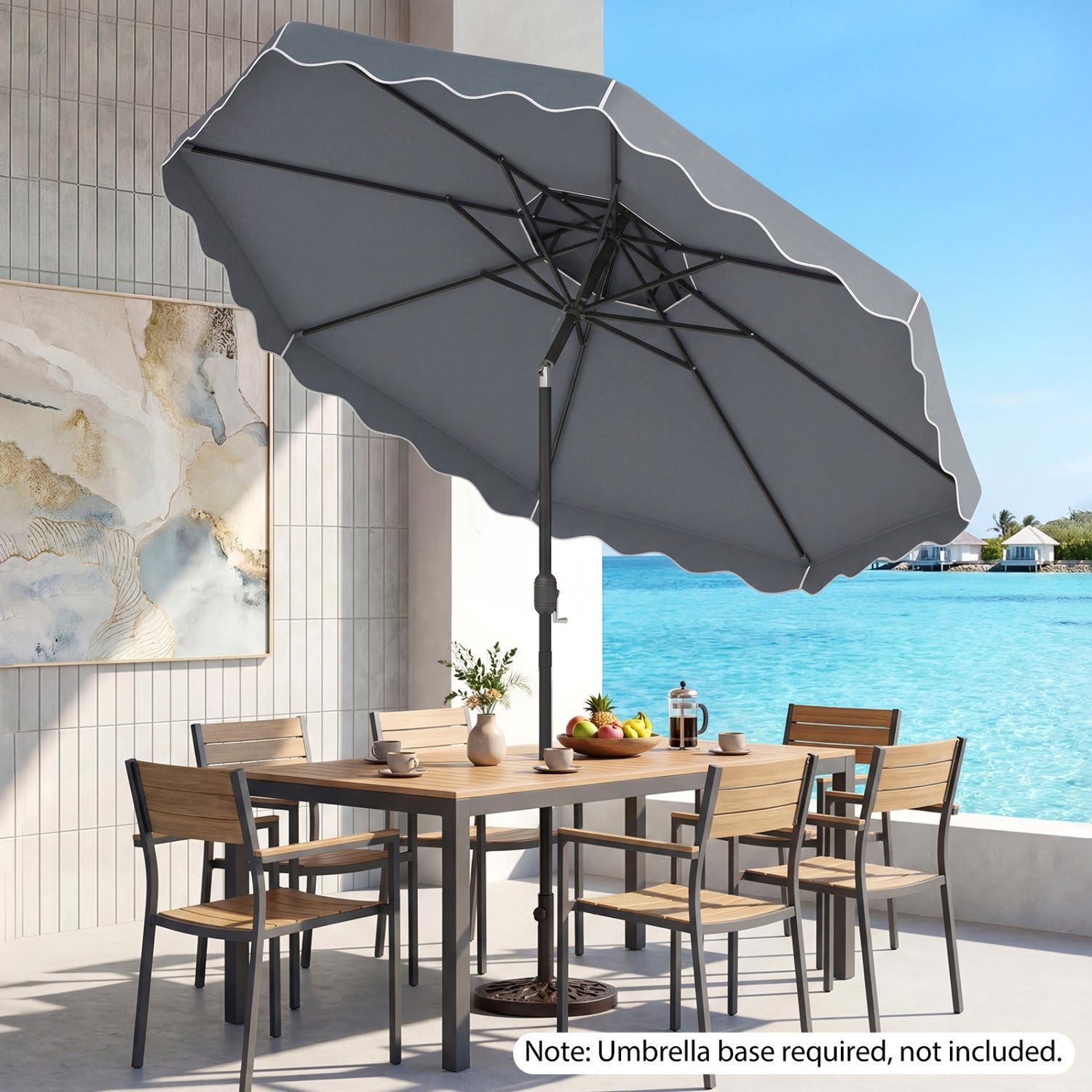 10 Ft Patio Umbrella with Push Button Tilt and Crank