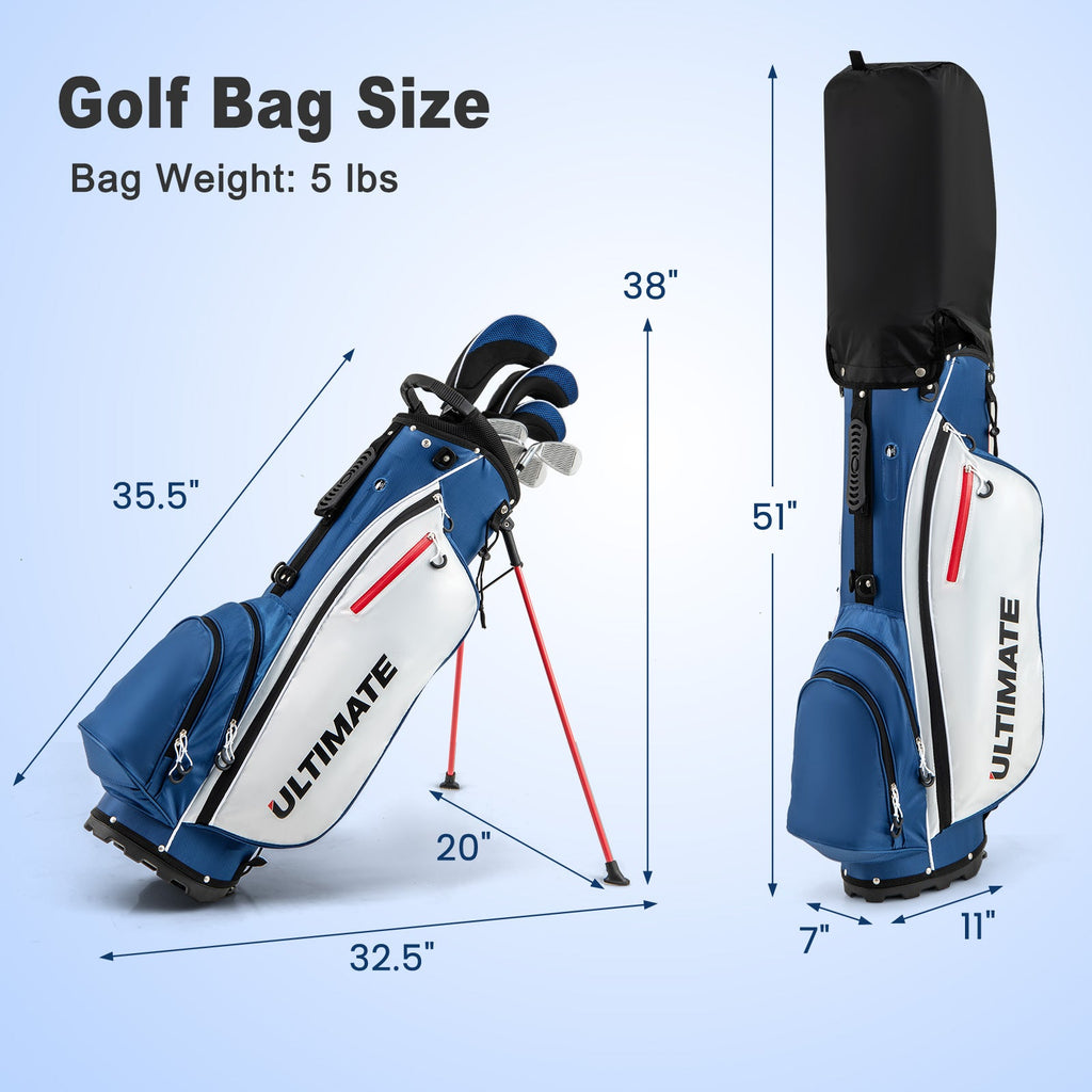 Men’s Profile Complete Golf Club Package Set Includes 10 Pieces-Blue