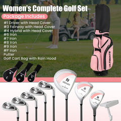 10 Pieces Womens Complete Golf Club Set with Alloy Driver