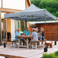 10 x 10 FT Outdoor Pop up Canopy Tent Easy Setup Gazebo Shelter with Wheeled Bag