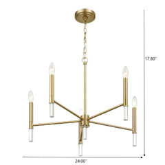 Courtyard Five Light Golden Brass Candle Light Chandelier
