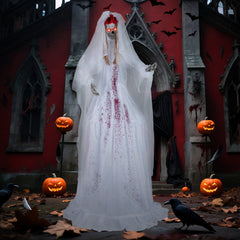 Halloween Animatronic Standing Bride 7.2 FT Haunted House Decoration