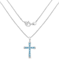 3.85 Carat Genuine Blue Topaz .925 Sterling Silver Pendant