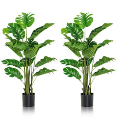 2 Pieces 5 Feet Artificial Monstera Tree Set