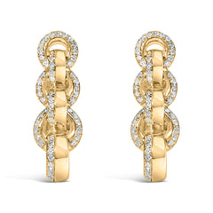 14K Yellow Gold Plated .925 Sterling Silver 1/2 Cttw Diamond Chain Link Drop Earrings (H-I Color, I1-I2 Clarity)