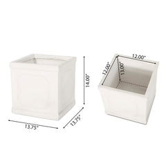 13.75 x 14.00 Antique White Magnesium Oxide Planter
