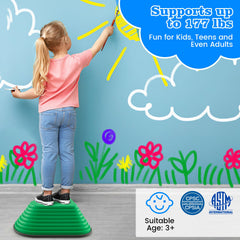 11 Pieces Kids Stepping Stones Stackable Balance Blocks Indoor Outdoor-Multicolor