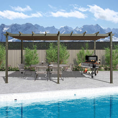 [11X20FT] Alora Premium Outdoor Retractable Aluminum Pergola Gazebo With Weather-Resistant Canopy (SAK54612)