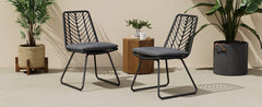 DEJA Chair 2PCS with 2 Cushions, Gray