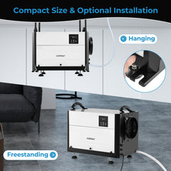 124 Pint Crawl Space Dehumidifier with 3 Modes and 24H Timer