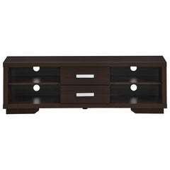 Modern TV Stand Entertainment Center with 2 Drawers and 4 Open Shelves