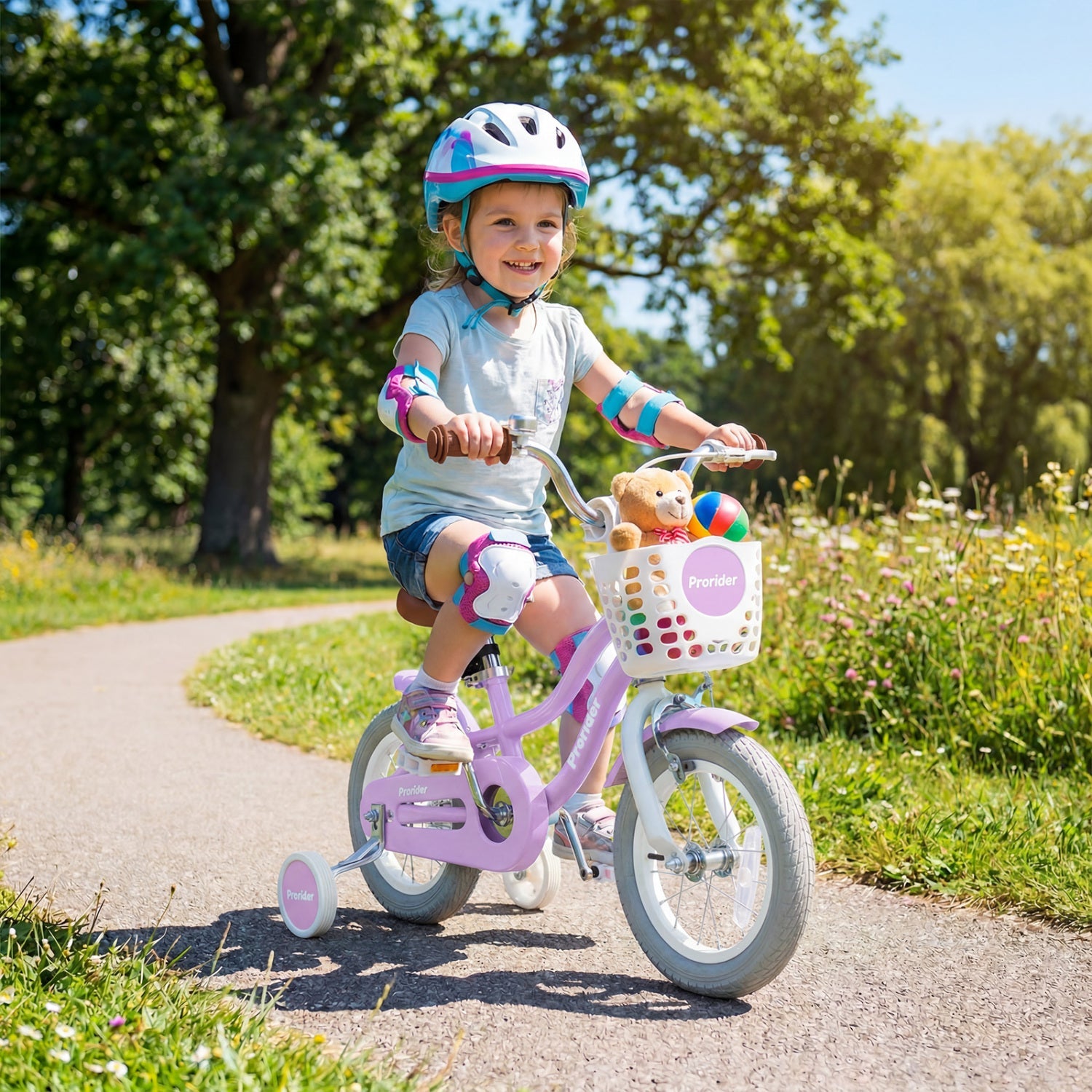 Kids Bike 12 Inch with Training Wheels and Storage Basket