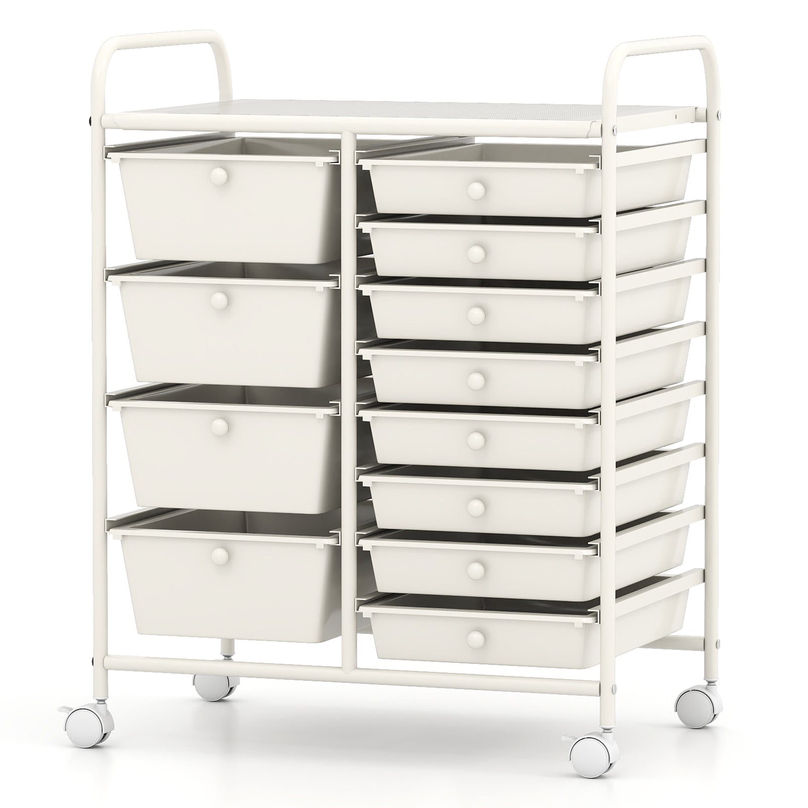 12-Drawer Utility Rolling Cart with Drawers Multi-Use Storage