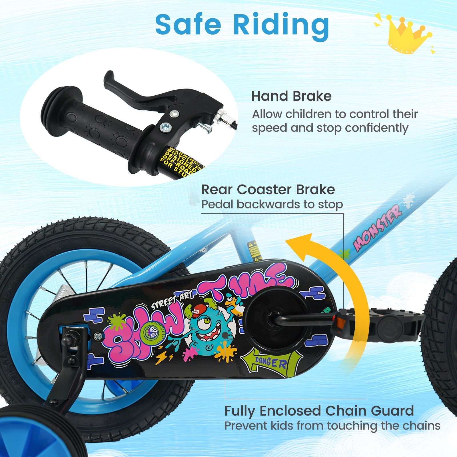 Kids Bike 16 Inch with Training Wheels Ages 4-7