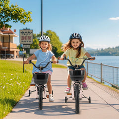 12 Inches Kids Bike with Basket and Adjustable Handlebar for 3-4 Years Old