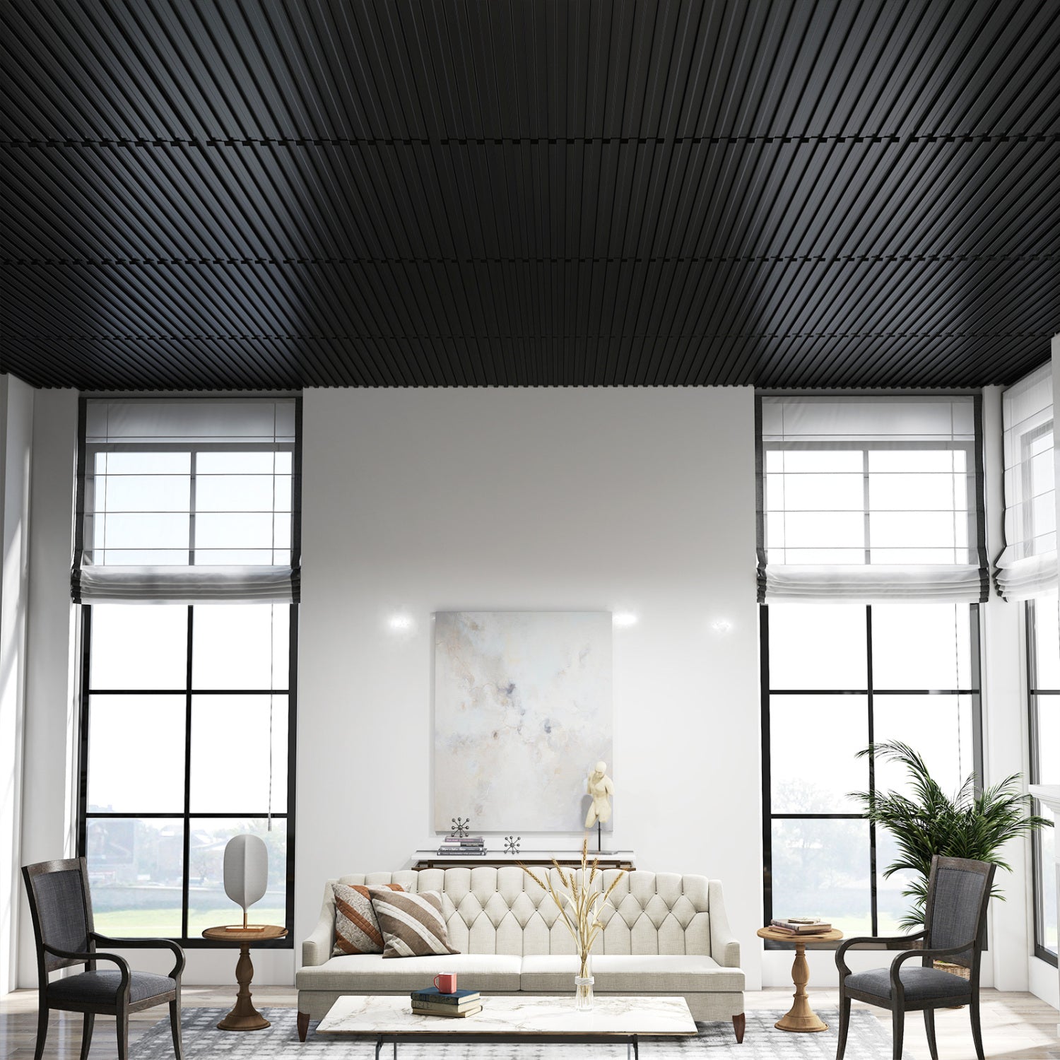 12-Pack PVC Slat Wall Panels for Interior Wall Decoration for Living Room and TV Background