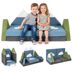 12 Pieces Snow Mountain Theme Toddler Foam Building Fort