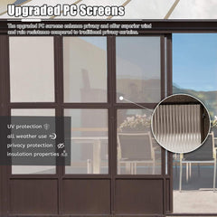 [12x16FT] Alora Extra Large All-Season Outdoor Wall-Mounted Sunroom Solarium With Detachable Polycarbonate Windows And Lockable Sliding Doors (SAK97835)