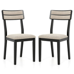 Modern Dining Chairs Set of 2 with Tilt Backrest for Dining Room-Black