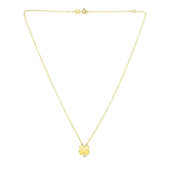 14K Yellow Gold Four Leaf Clover Necklace
