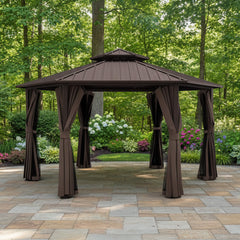 [13X15FT] Alora Hardtop Hexagonal Gazebo With Curtains And Netting [No Furniture] (SAK60713)