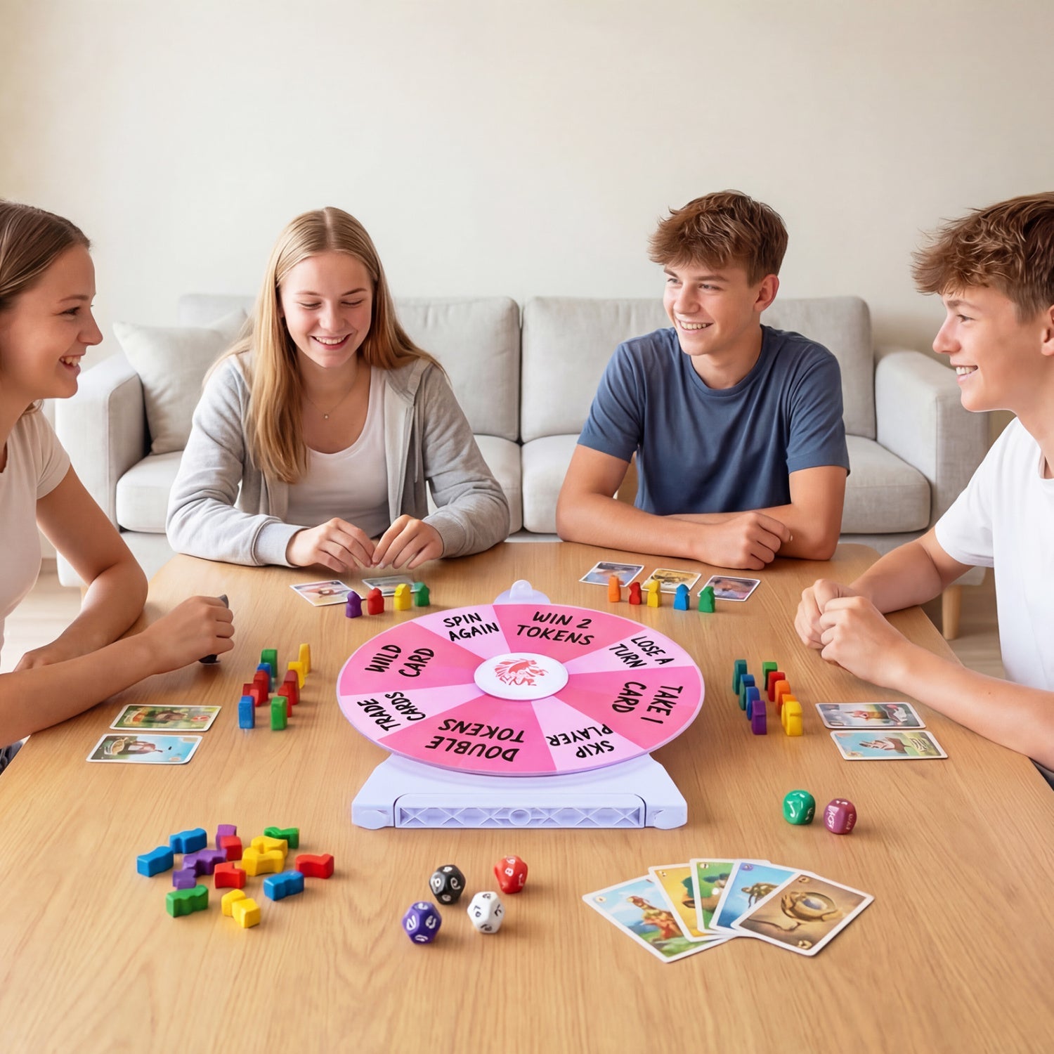 14 Slots Spin Wheel with Blackboard Marker