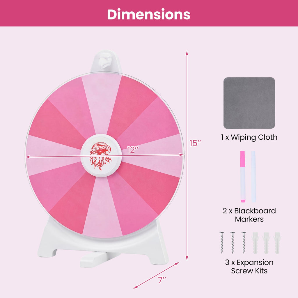 14 Slots Spin Wheel with Blackboard Marker
