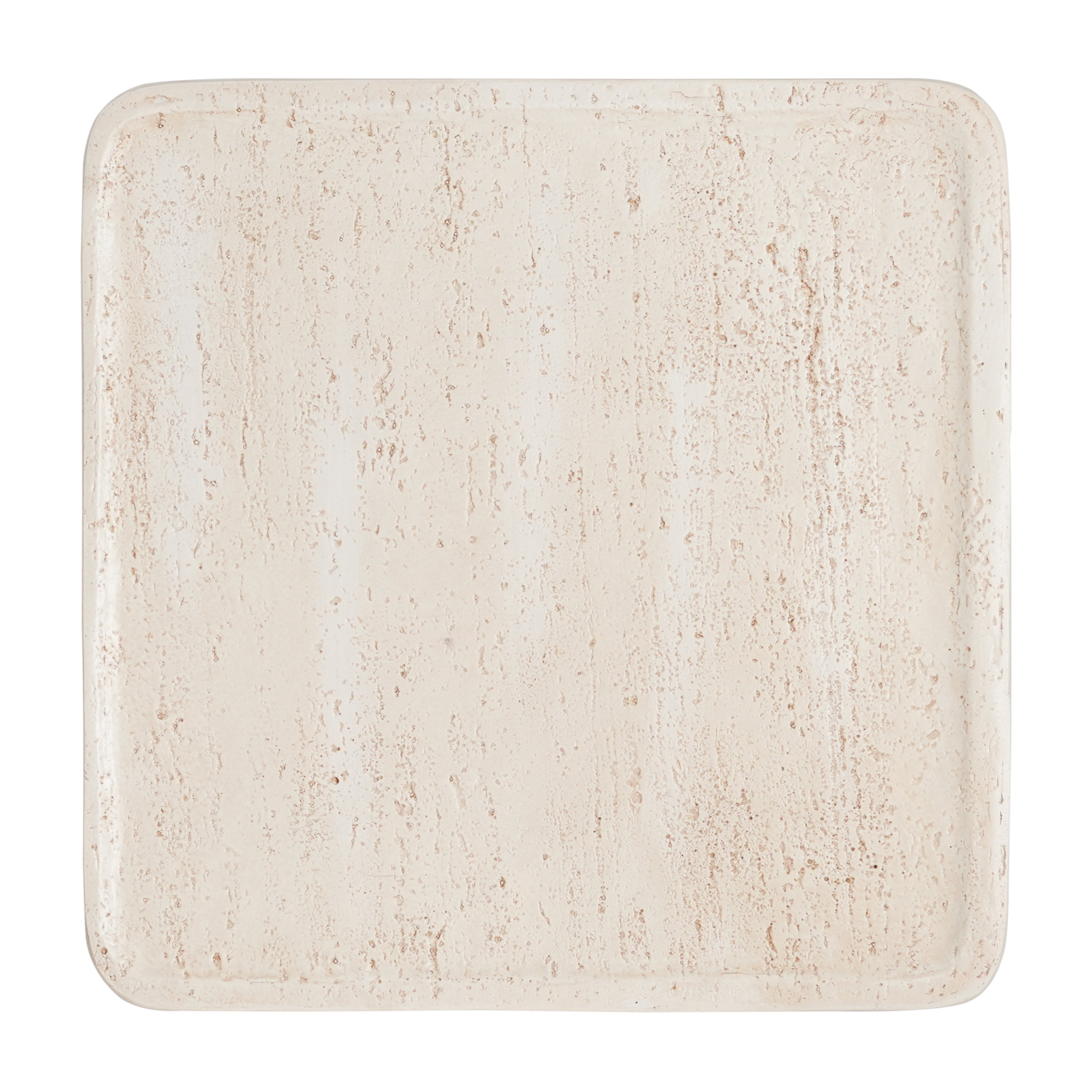Daphne Outdoor Patio MGO Side Table Beige Travertine Finish