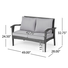 The Contoured All-Weather Wicker Loveseat by Christopher Knight Home