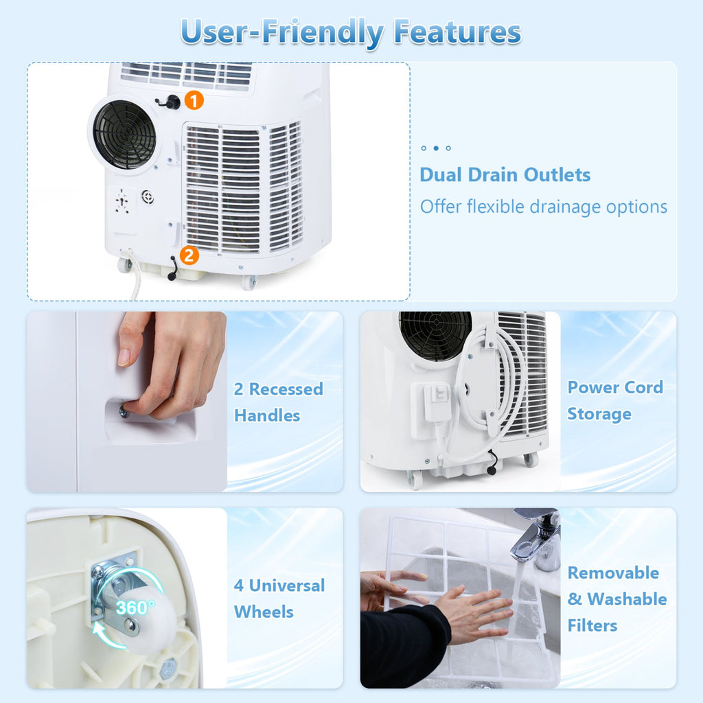 15000 BTU Portable Air Conditioner with APP Control and Fan