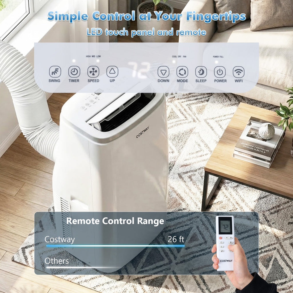 15000 BTU Portable Air Conditioner with APP Control and Fan