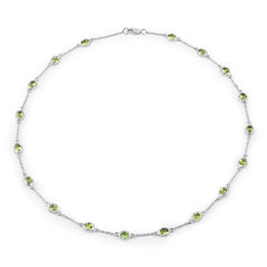 6.30 Carat Genuine Peridot .925 Sterling Silver Necklace