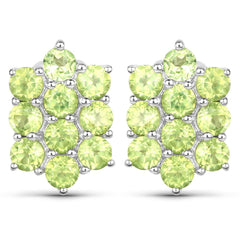 6.80 Carat Genuine Peridot .925 Sterling Silver 3 Piece Jewelry Set (Ring, Earrings, and Pendant w/ Chain)