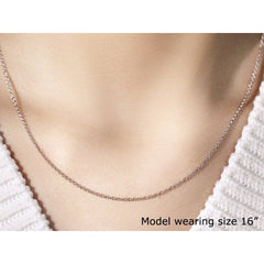 14k White Gold Round Cable Link Chain 1.5mm