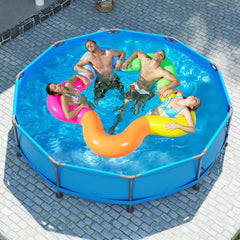 690/978/1158/1617 Gal Outdoor Family Swimming Pool with Metal Frame