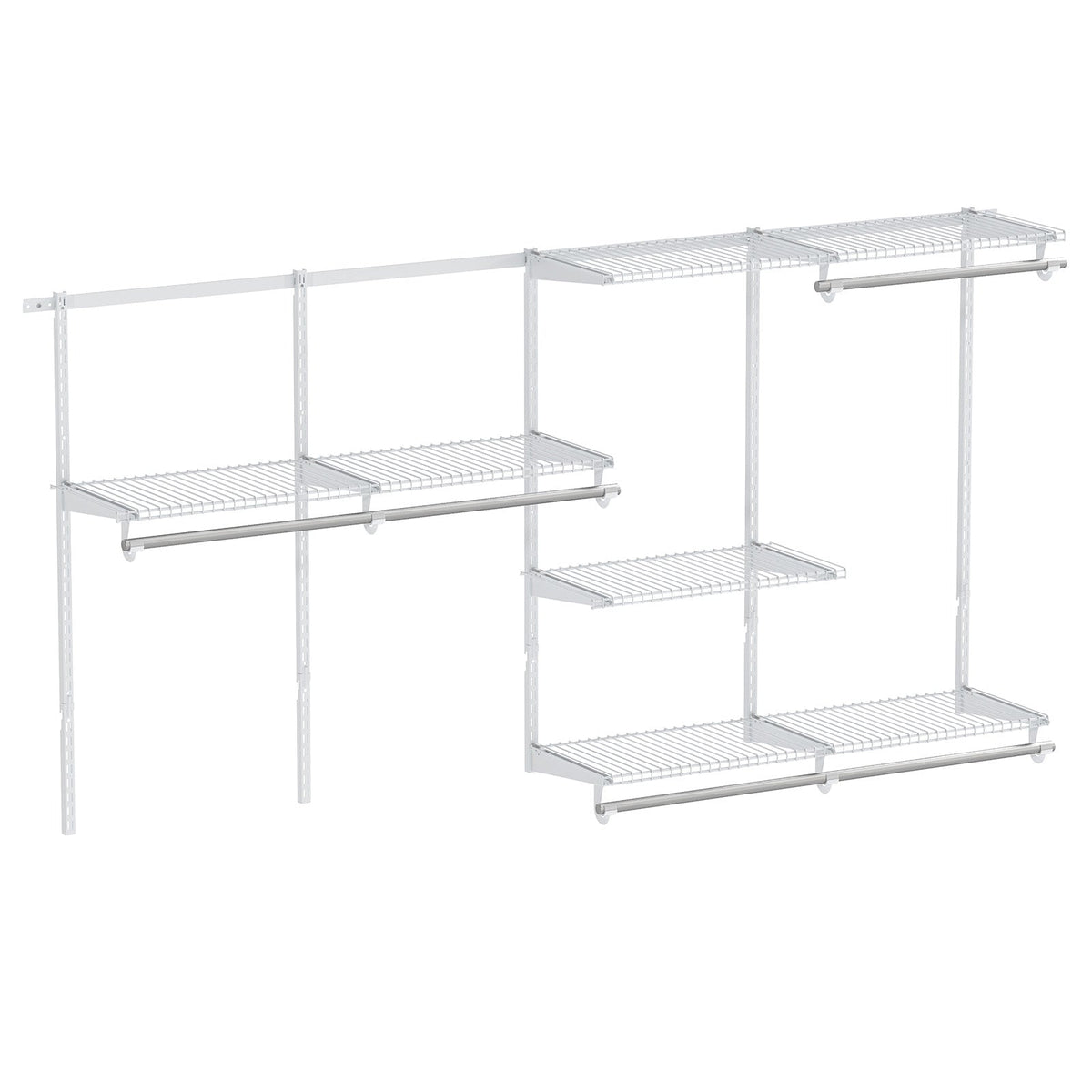 Closet System 4-8 FT Wall-Mounted Closet Shelves and Rod